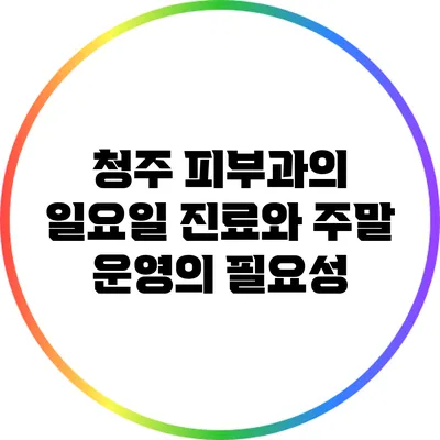 청주 피부과의 일요일 진료와 주말 운영의 필요성