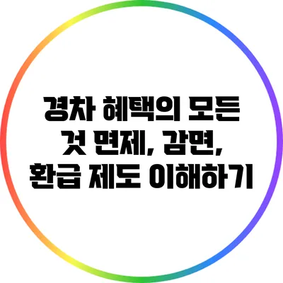 경차 혜택의 모든 것: 면제, 감면, 환급 제도 이해하기