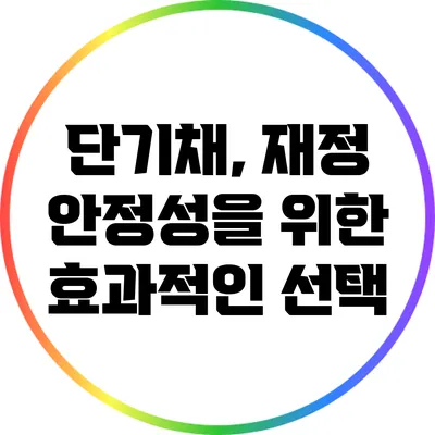 단기채, 재정 안정성을 위한 효과적인 선택