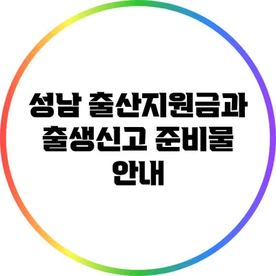 성남 출산지원금과 출생신고 준비물 안내