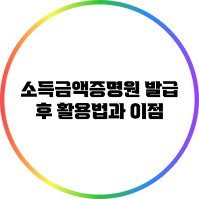 소득금액증명원 발급 후 활용법과 이점