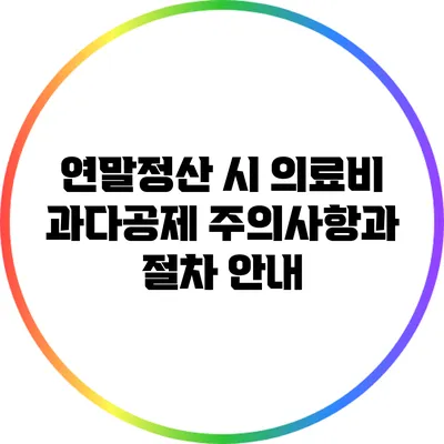 연말정산 시 의료비 과다공제 주의사항과 절차 안내