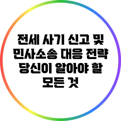 전세 사기 신고 및 민사소송 대응 전략: 당신이 알아야 할 모든 것