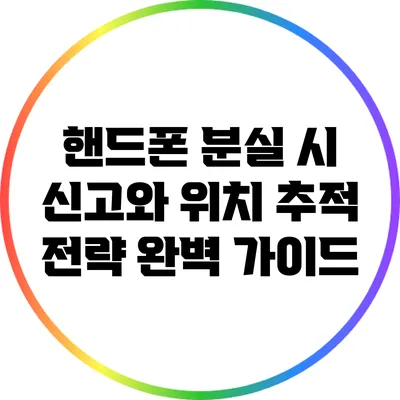 핸드폰 분실 시 신고와 위치 추적 전략 완벽 가이드