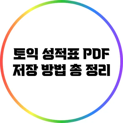 토익 성적표 PDF 저장 방법 총 정리