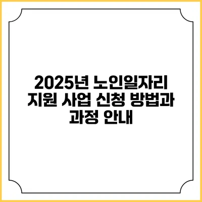 2025년 노인일자리 지원 사업: 신청 방법과 과정 안내