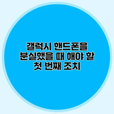 갤럭시 핸드폰을 분실했을 때 해야 할 첫 번째 조치