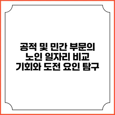 공적 및 민간 부문의 노인 일자리 비교: 기회와 도전 요인 탐구