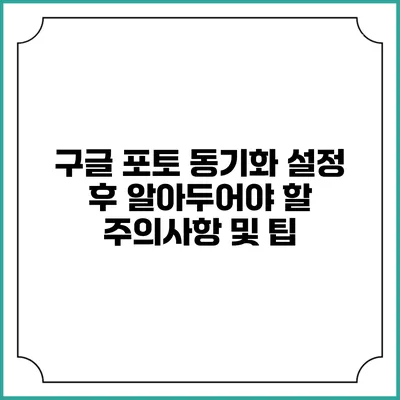 구글 포토 동기화 설정 후 알아두어야 할 주의사항 및 팁