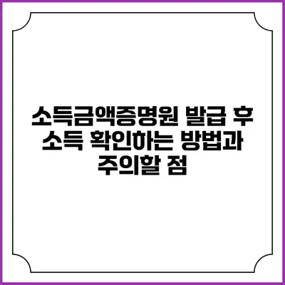 소득금액증명원 발급 후 소득 확인하는 방법과 주의할 점