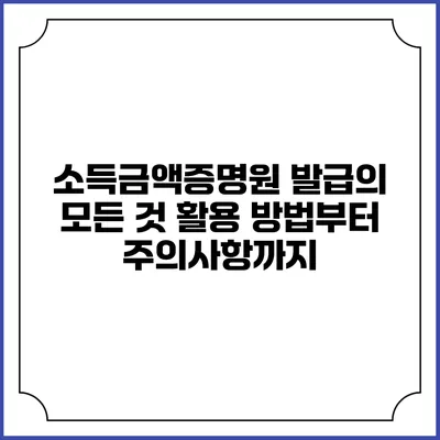 소득금액증명원 발급의 모든 것: 활용 방법부터 주의사항까지