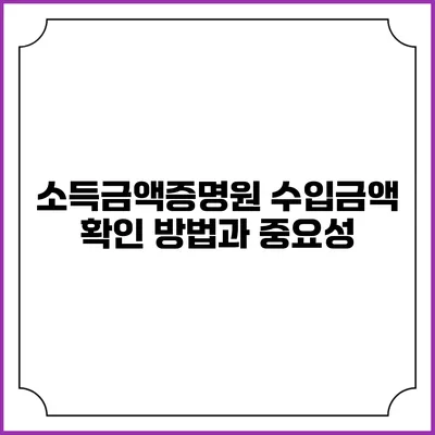 소득금액증명원 수입금액 확인 방법과 중요성