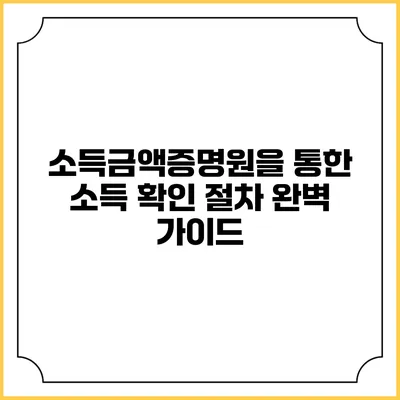 소득금액증명원을 통한 소득 확인 절차 완벽 가이드