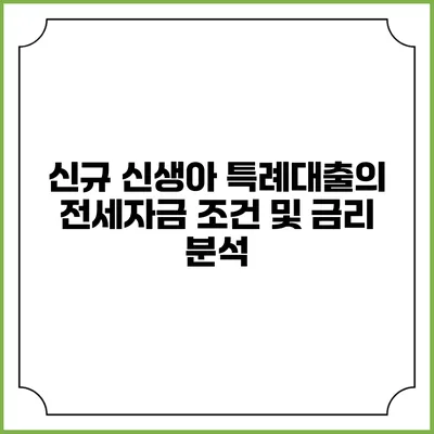 신규 신생아 특례대출의 전세자금 조건 및 금리 분석