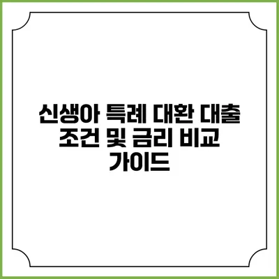 신생아 특례 대환 대출 조건 및 금리 비교 가이드