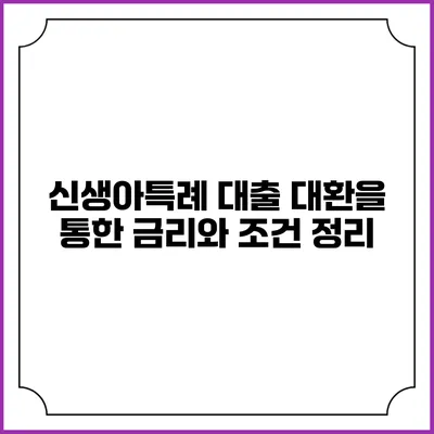 신생아특례 대출 대환을 통한 금리와 조건 정리
