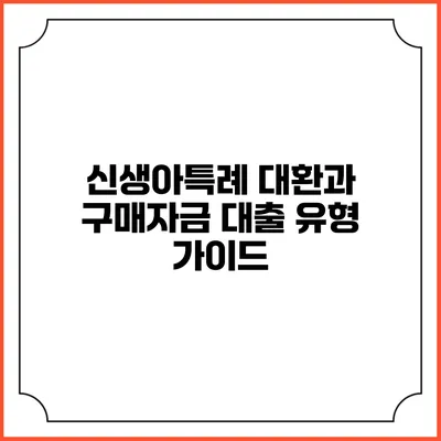 신생아특례 대환과 구매자금 대출 유형 가이드