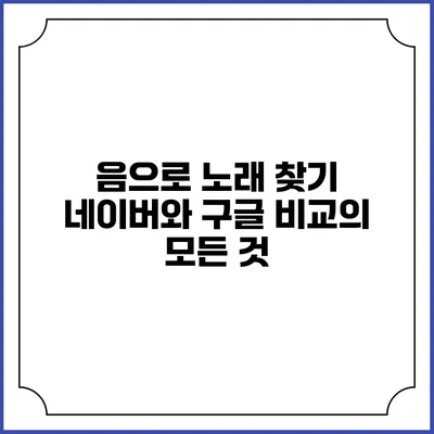 음으로 노래 찾기: 네이버와 구글 비교의 모든 것