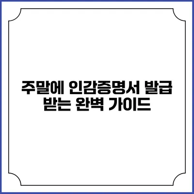 주말에 인감증명서 발급 받는 완벽 가이드