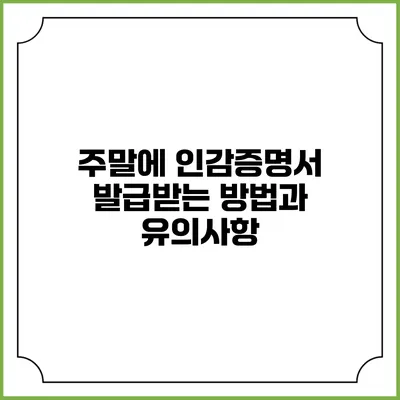 주말에 인감증명서 발급받는 방법과 유의사항