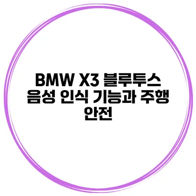 BMW X3 블루투스 음성 인식 기능과 주행 안전