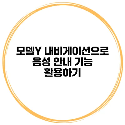 모델Y 내비게이션으로 음성 안내 기능 활용하기