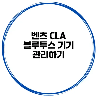 벤츠 CLA 블루투스 기기 관리하기