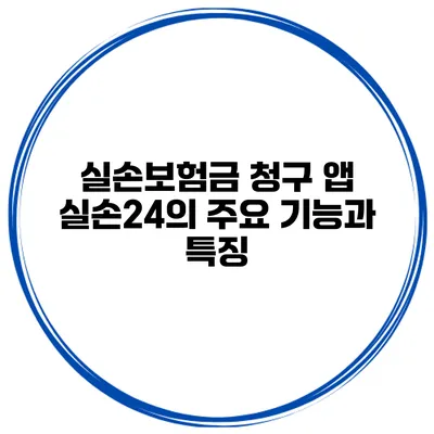 실손보험금 청구 앱 실손24의 주요 기능과 특징