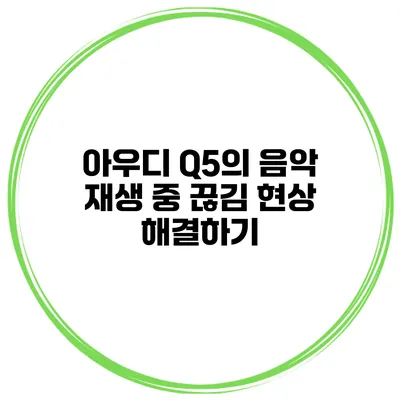 아우디 Q5의 음악 재생 중 끊김 현상 해결하기