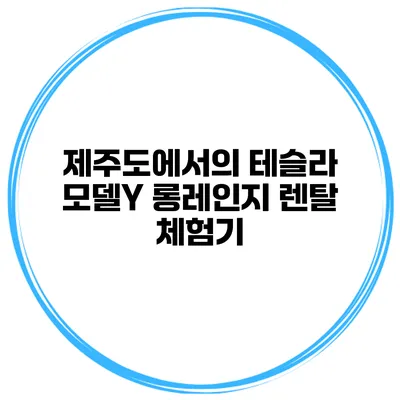 제주도에서의 테슬라 모델Y 롱레인지 렌탈 체험기